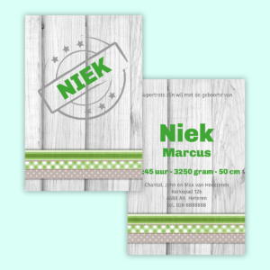 geboortekaartje 10x15 staand enkel 03.02.027